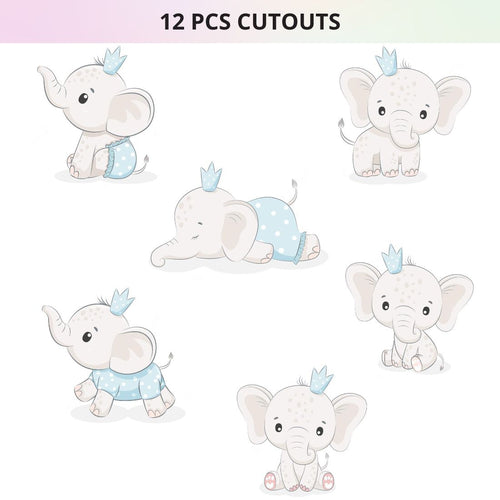 Load image into Gallery viewer, Baby Elephant Boy Cut Outs (12 Pcs)
