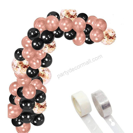 Happy Birthday/ Anniversary Rose Gold and Black Combo kit (37 Pcs)