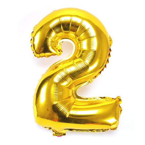 Load image into Gallery viewer, 32 Inches Number Foil Balloon, Gold Color, Number 2
