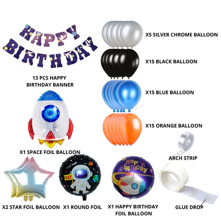 Space Theme Birthday Decor Kit - 58 PCS