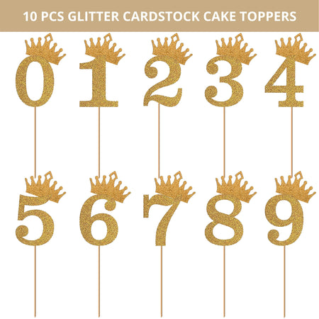 10 Pieces Crown Shaped Cake Toppers Cake Decoration for Birthday Party Baby Shower