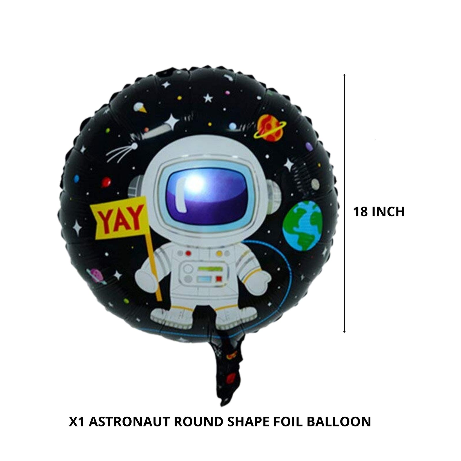 Party Decor Mall – Space Happy Birthday Foil Balloon Set for Space Theme Birthday Party – Pack of 5
