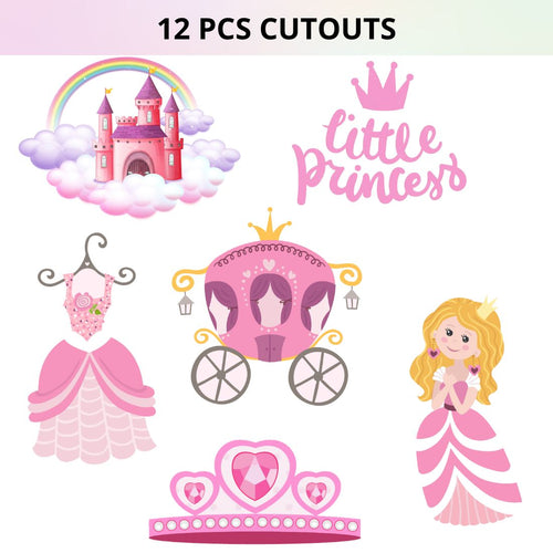 Load image into Gallery viewer, Little Princess Cut Outs Theme Birthday Decoration(12 Pcs)
