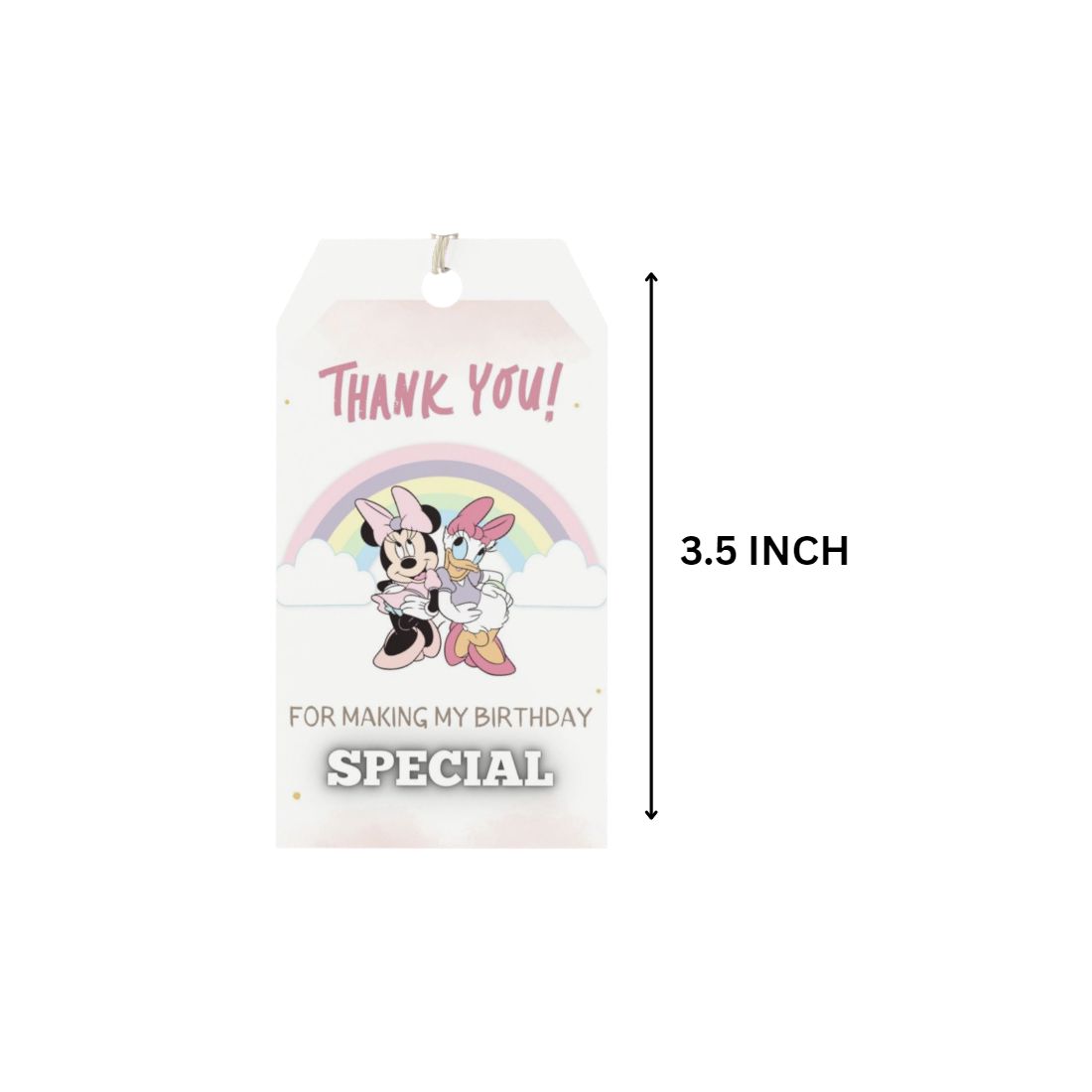 Minnie & Donald Duck Theme Birthday Favour Tags (2 x 3.5 inches/250 GSM Cardstock/Mixcolour/30Pcs)