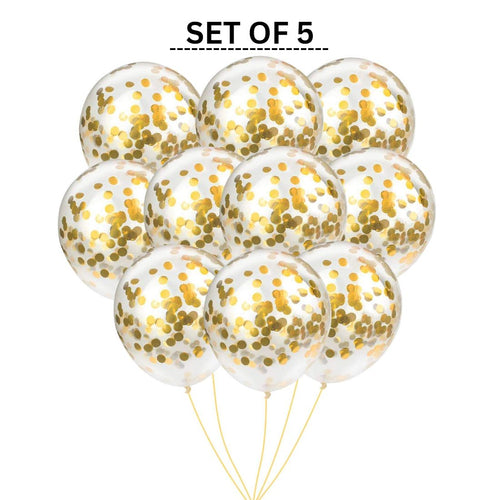 Load image into Gallery viewer, Gold Confetti Balloons - 12″ Balloons
