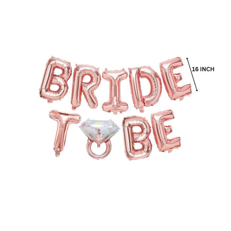 Rose Gold Bride to Be Foil Balloon with Ring Foil Balloon / Bride Balloon Banner / Bride to Be Letter Balloon