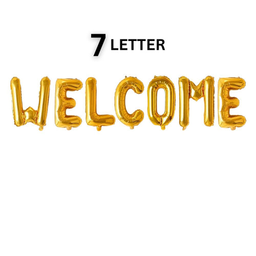 Load image into Gallery viewer, Welcome Letter Foil Balloon/ Anniversary Party Decoration Items - Golden
