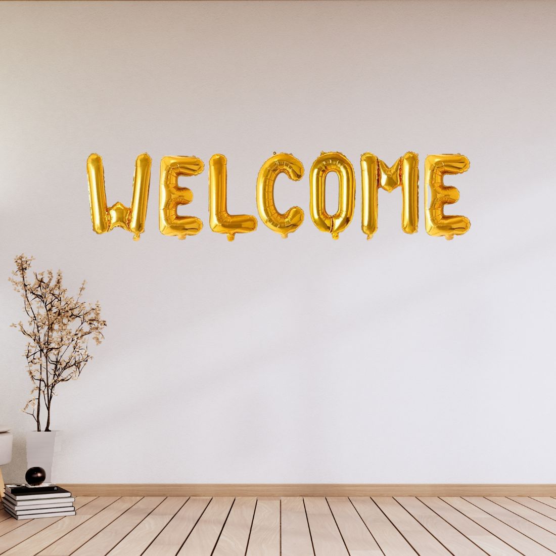 Welcome Letter Foil Balloon/ Anniversary Party Decoration Items - Golden