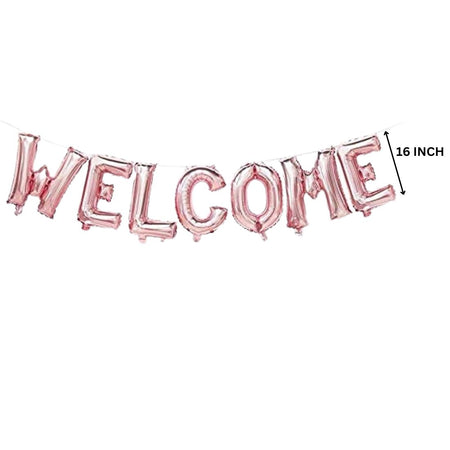 Welcome Letter Foil Balloon/ Anniversary Party Decoration Items – Rose Gold