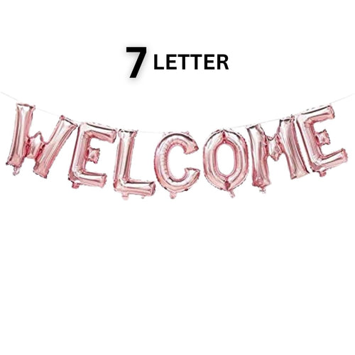 Load image into Gallery viewer, Welcome Letter Foil Balloon/ Anniversary Party Decoration Items – Rose Gold
