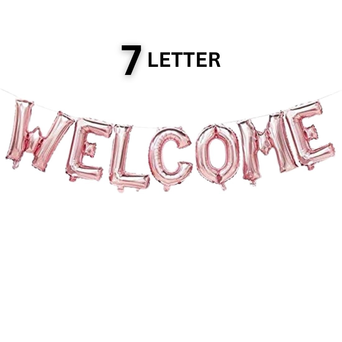 Welcome Letter Foil Balloon/ Anniversary Party Decoration Items – Rose Gold