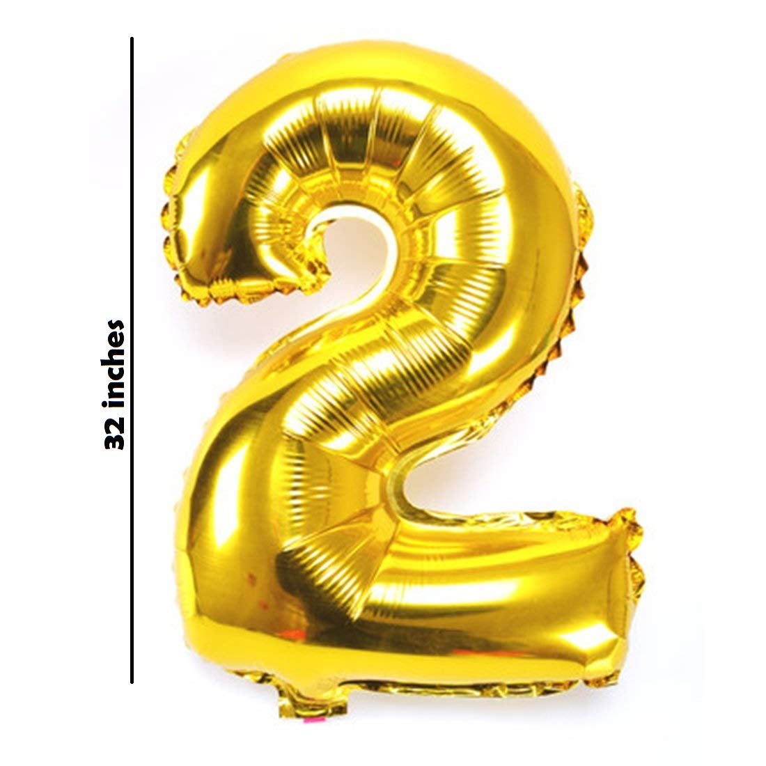 32 Inches Number Foil Balloon, Gold Color, Number 2