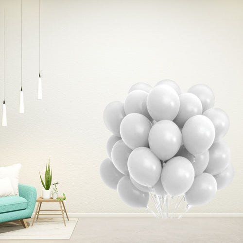 Load image into Gallery viewer, Grey Pastel Latex Balloon (50 Pcs Set) For Engagement, Wedding and Valentines Day Or Birthday Party Celebration Decoration
