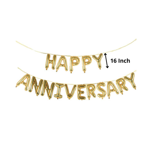 Load image into Gallery viewer, Happy Anniversary Decorations Foil Balloon for Home Decoration 16″Size for Husband Wife/ Anniversary Celebration Balloons
