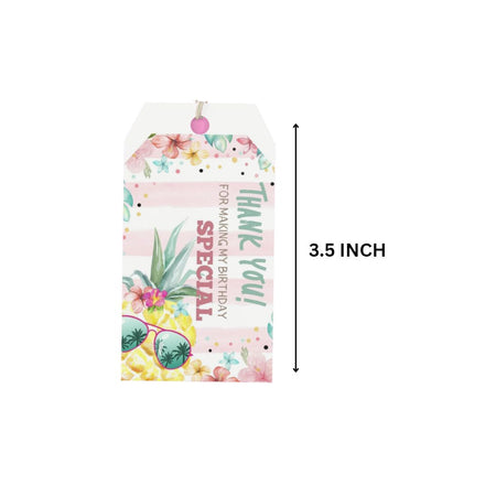 Hawaiin Theme Birthday Favour Tags (2 x 3.5 inches/250 GSM Cardstock/Mixcolour/30Pcs)