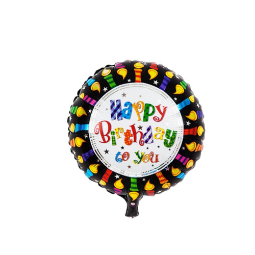 Load image into Gallery viewer, Printed Round Shape Candle Happy Birthday Foil Balloon
