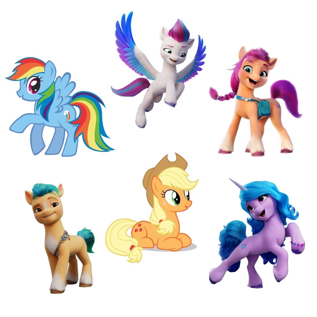 Little Pony Theme Cutout (6 inches/250 GSM Cardstock/Mixcolour/12Pcs)