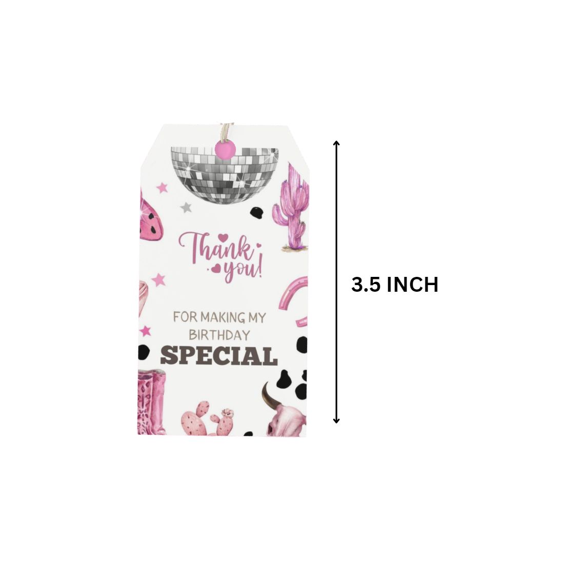 Glamour Theme Birthday Favour Tags (2 x 3.5 inches/250 GSM Cardstock/Mixcolour/30Pcs)