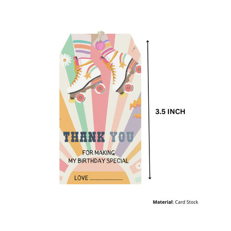 Skate Theme Birthday Favour Tags (2 x 3.5 inches/250 GSM Cardstock/Multicolour/30Pcs)