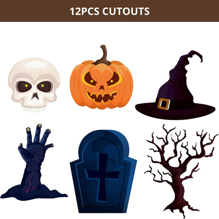 Halloween Theme Cutout (12 Pcs) - Material-Cardstock