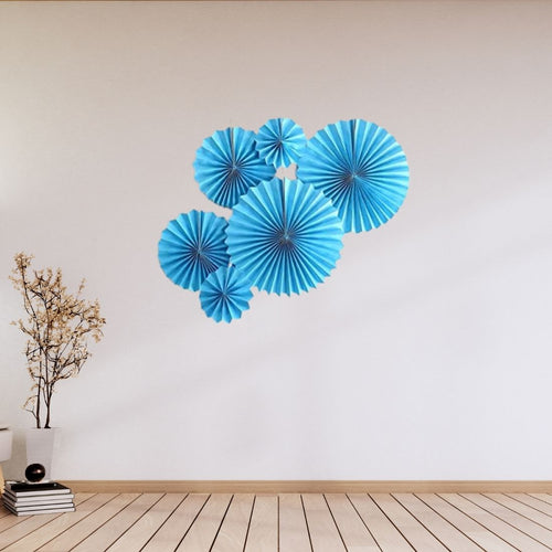 Load image into Gallery viewer, Blue Paper Fan Decoration for Birthday Decoration, Birthday Party, Wall Decoration, Hanging Decoration
