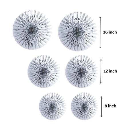 Silver Paper Fan Decoration for Birthday Decoration, Birthday Party, Wall Decoration, Hanging Decoration