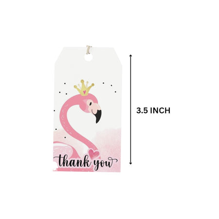 Flamingo Theme Model 2 Birthday Favour Tags (2 x 3.5 inches/250 GSM Cardstock/Mixcolour/30Pcs)