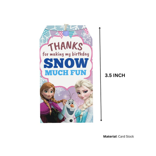 Load image into Gallery viewer, Frozen Theme Birthday Favour Tags (2 x 3.5 inches/250 GSM Cardstock/Multicolour/30Pcs)
