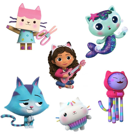 Gabby Dollhouse Theme Cutout (6 inches/250 GSM Cardstock/Mixcolour/12Pcs)