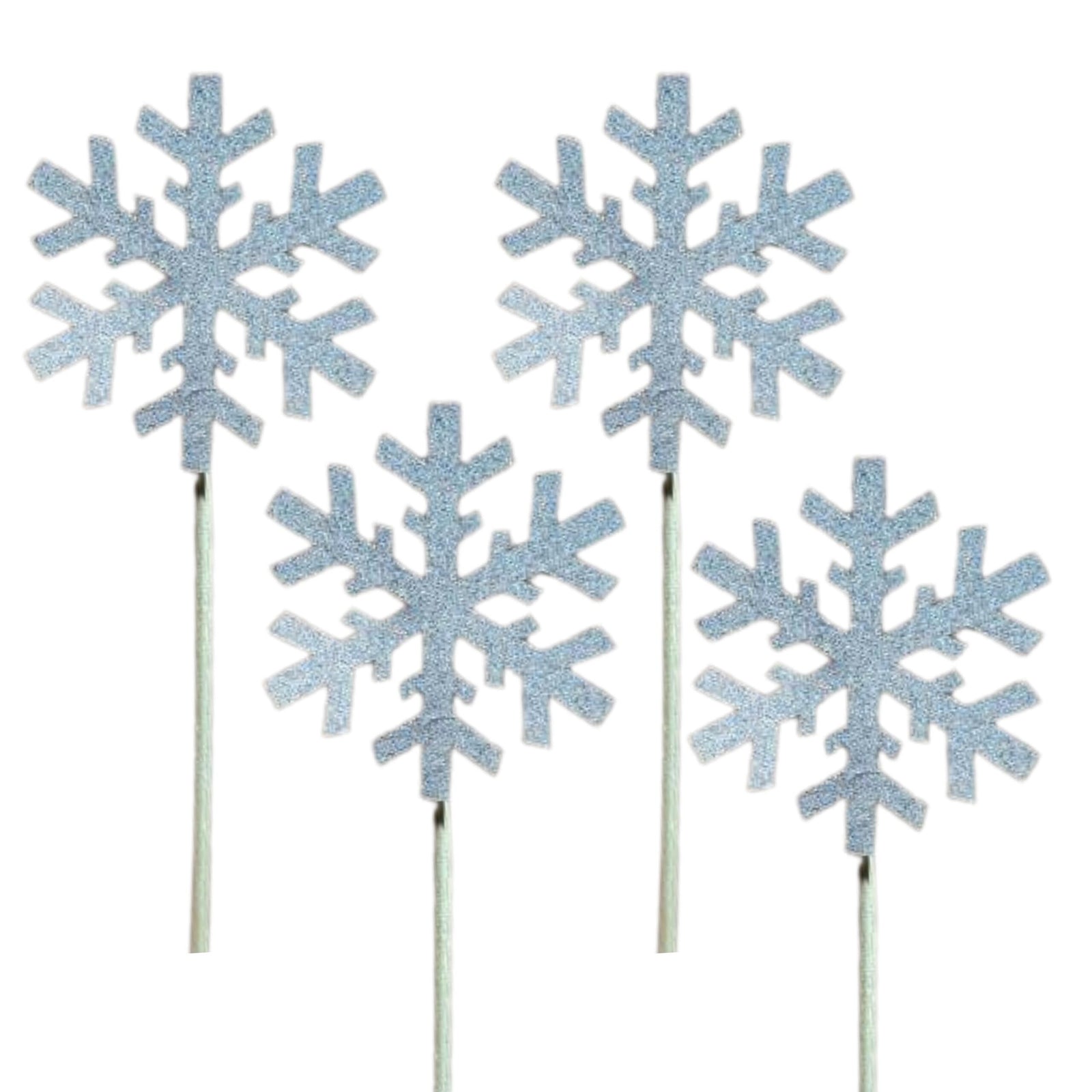 20 Pcs Silver &amp; Light Blue Cardstock Cake &amp; Cupcake Toppers for Christmas &amp; Frozen Princess Birthday Themes