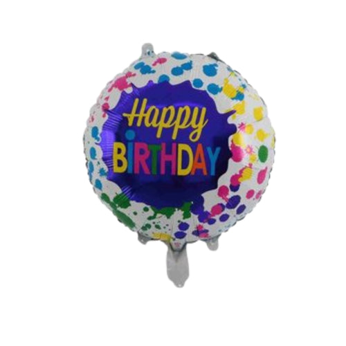 Load image into Gallery viewer, Colour splash Happy Birthday round Foil Balloon
