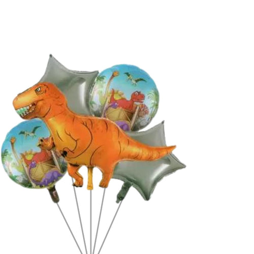 Load image into Gallery viewer, Dinosaur Foil Balloon for Birthday Party Decoration Set of 5
