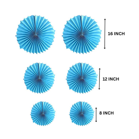Blue Paper Fan Decoration for Birthday Decoration, Birthday Party, Wall Decoration, Hanging Decoration