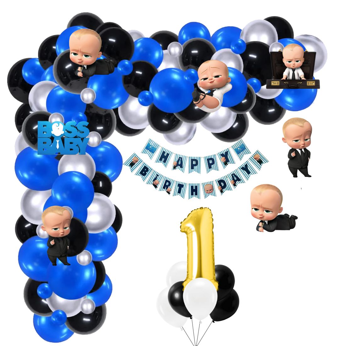 Boss Baby Theme Birthday Balloon Decoration DIY Kit (58 Pcs)