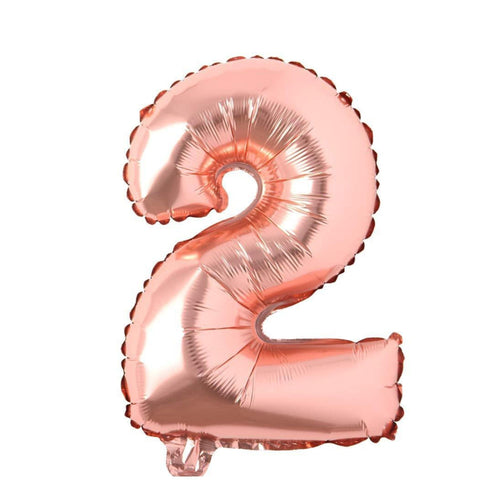 Load image into Gallery viewer, 40 inches Number Foil Balloon Rose Gold Number 2
