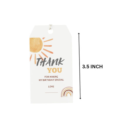 Sunsine Theme Birthday Favour Tags (2 x 3.5 inches/250 GSM Cardstock/Multicolour/30Pcs)