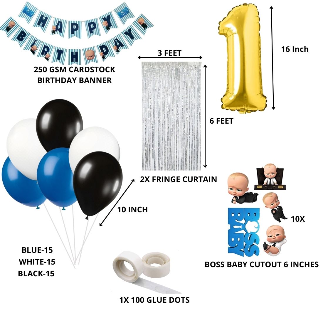 Boss Baby Theme Birthday Balloon Decoration DIY Kit (60 Pcs)