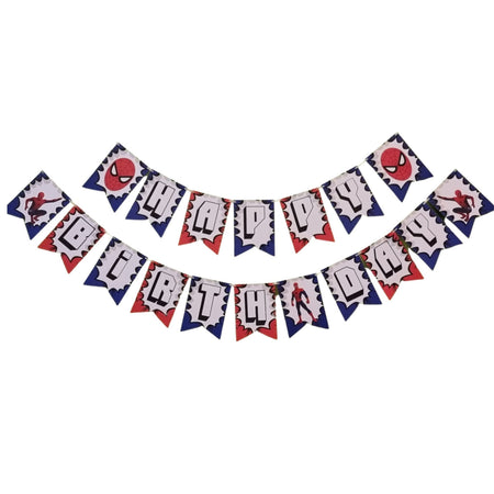 Happy Birthday Banner Spider Superhero Dangler