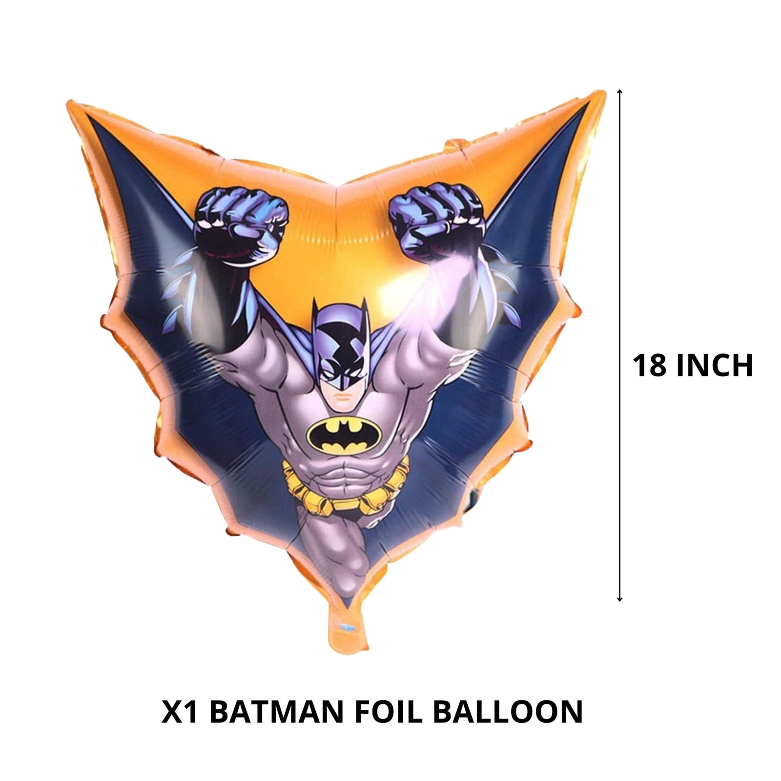 Bat Superhero Printed Theme Birthday Decoration foil Balloon ( Set of 5 ) Blue