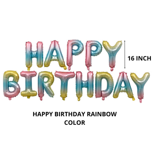 Load image into Gallery viewer, Party Decor Mall – Happy Birthday 13 Letters Set Foil Balloon (Rainbow)

