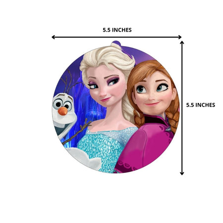 Frozen Princess Theme Hanging Danglers - Set of 6, Double-Sided Prints, 6 Inches Each with Hanging Ribbon