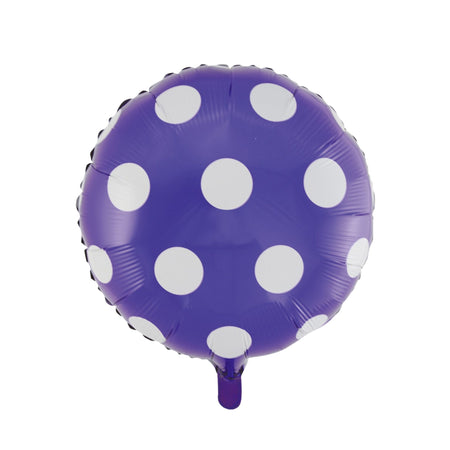 Round Shape Purple Polka Dot Foil Balloon