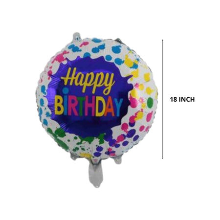 Colour splash Happy Birthday round Foil Balloon