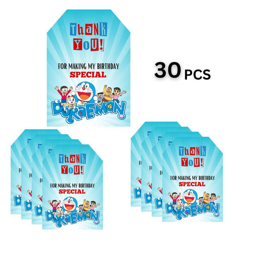 Load image into Gallery viewer, Doraemon Theme Birthday Favour Tags (2 x 3.5 inches/250 GSM Cardstock/Mixcolour/30Pcs)
