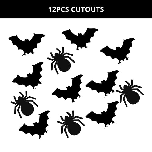 Load image into Gallery viewer, Spider And Bat Halloween Cutout (12 Pcs) - Material-Cardstock
