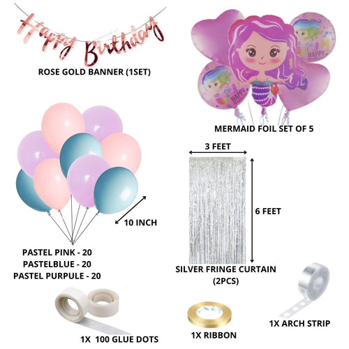 Load image into Gallery viewer, Mermaid Theme Birthday Balloon Decoration DIY Kit (70 Pcs)
