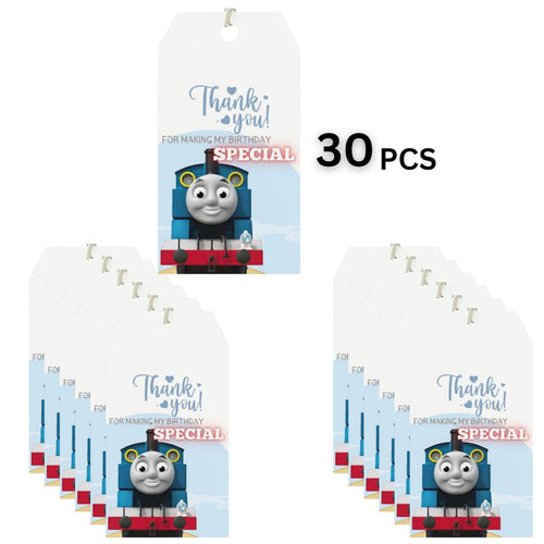 Load image into Gallery viewer, Thomas The Train Theme Birthday Favour Tags (2 x 3.5 inches/250 GSM Cardstock/Mixcolour/30Pcs)
