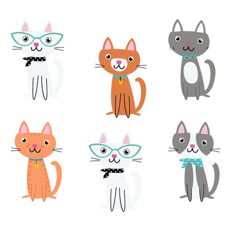 Kitty Theme Cutout (6 inches/250 GSM Cardstock/Mixcolour/12Pcs)