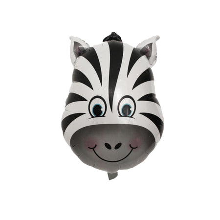 Animal Face Shaped Foil Balloon for Kids Birthday Party, Animal Theme, Zoo Party Decoration- Pack of 1 (Zebra)