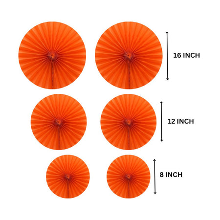 Orange Paper Fan Decoration for Birthday Decoration, Birthday Party, Wall Decoration, Hanging Decoration